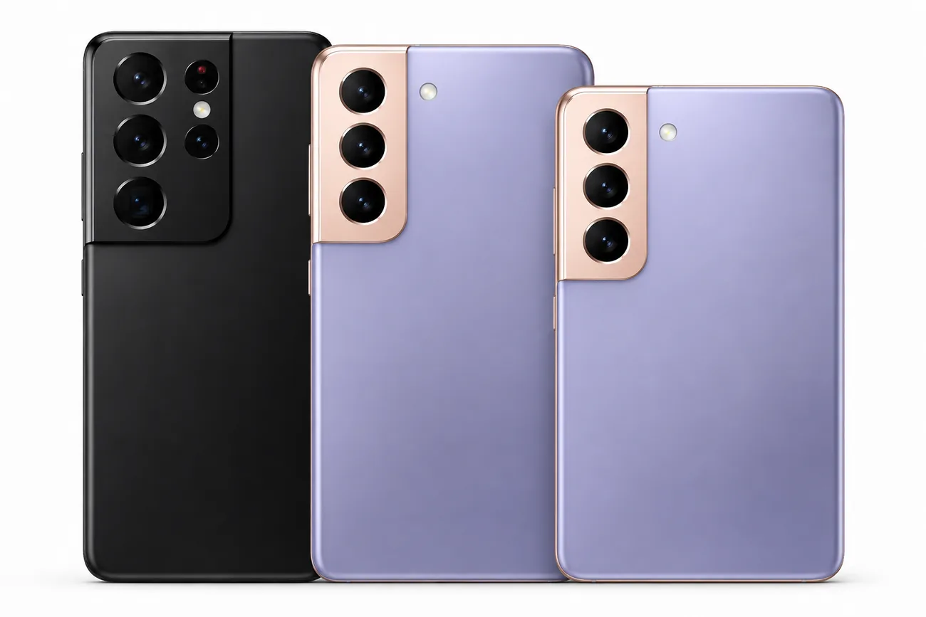 Tres modelos de teléfonos lado a lado para comparar